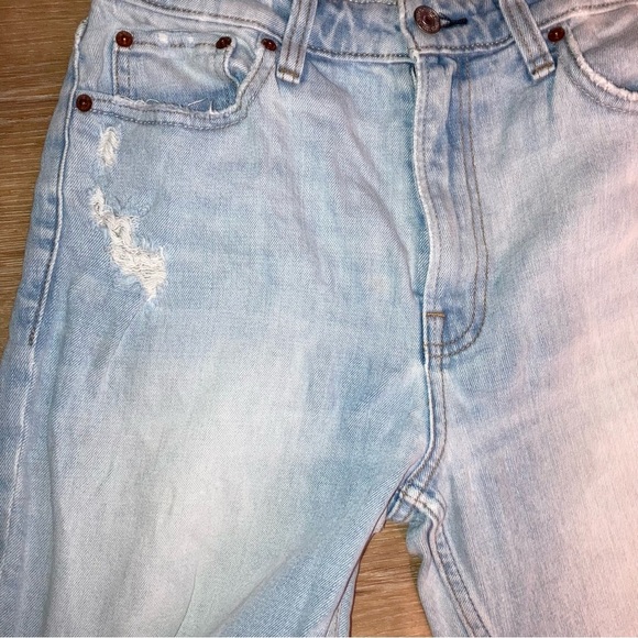 Abercrombie & Fitch Women’s Jeans Simone high rise slim Size27 Ripped Light Wash - Picture 5 of 11